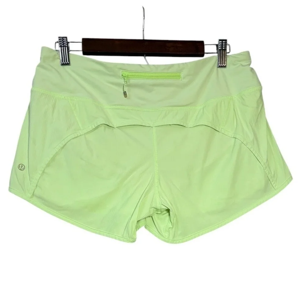 Lululemon Hotty Hot Shorts II Lined 8 Neon Green Yellow 2.5